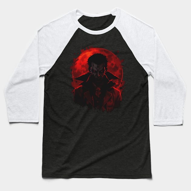 Count Dracula The Vampire - Evil Blood Moon Baseball T-Shirt by HideTheInsanity